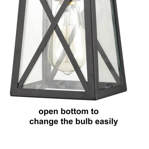 Industrial Exterior Pendant Light Hanging Matte Black Lantern Porch Light